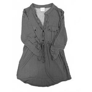 Siren Lily Black and White Striped Long Sleeve Dress Size Small